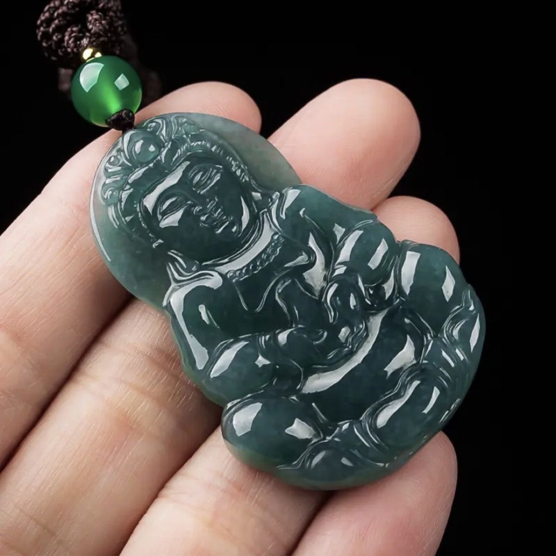 Jewelry & Watches Company - Genuine A-grade Guanyin Buddha , blue