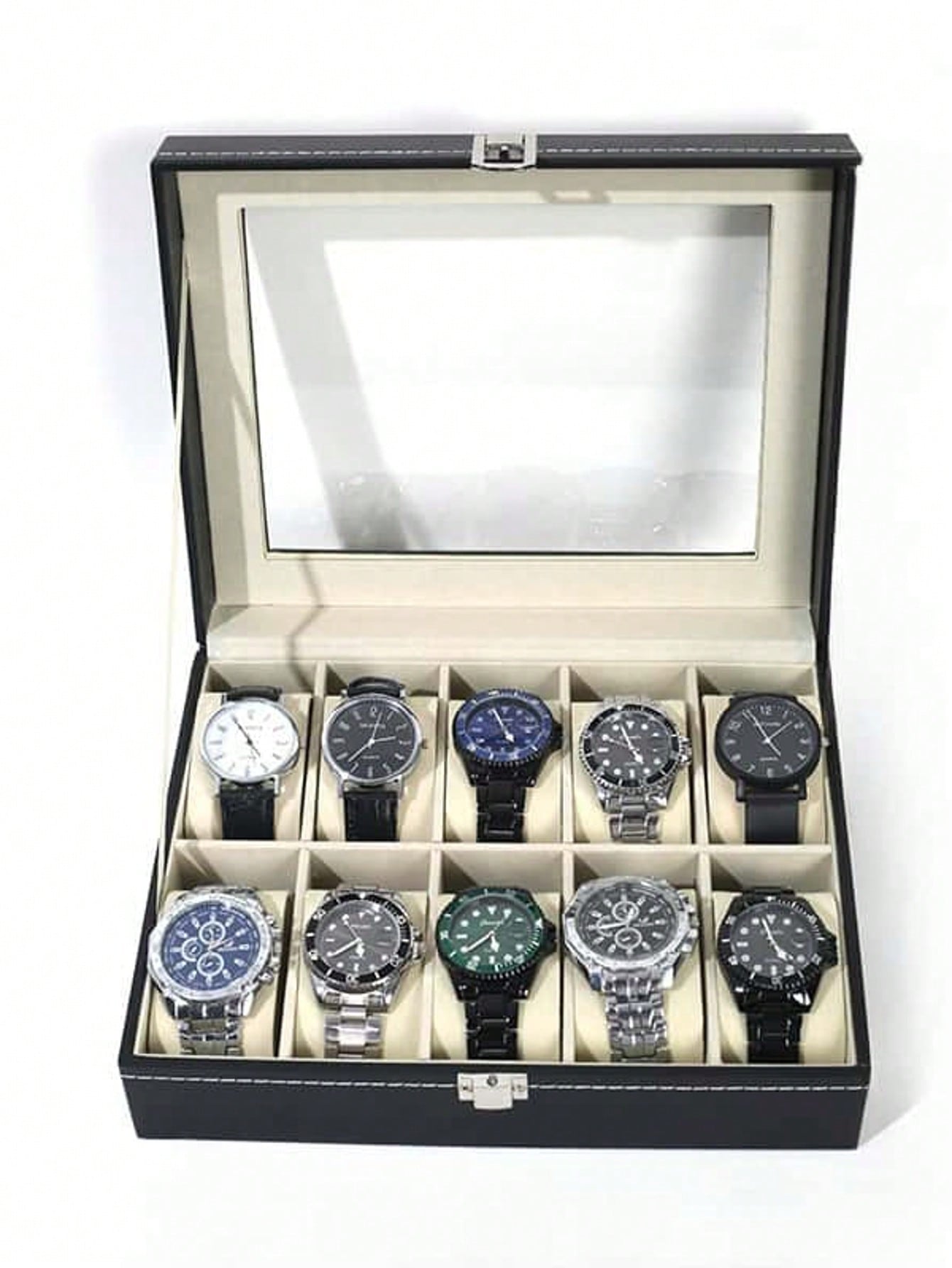 Jewelry Box Watches Bracelets - Leather Watch Box with Lock, Large