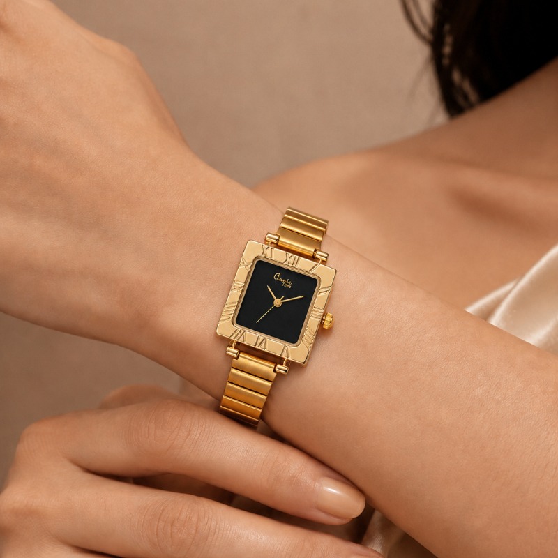 Jewelry Watches For Kids - Luxury Gold Square Ladies Quartz Watch