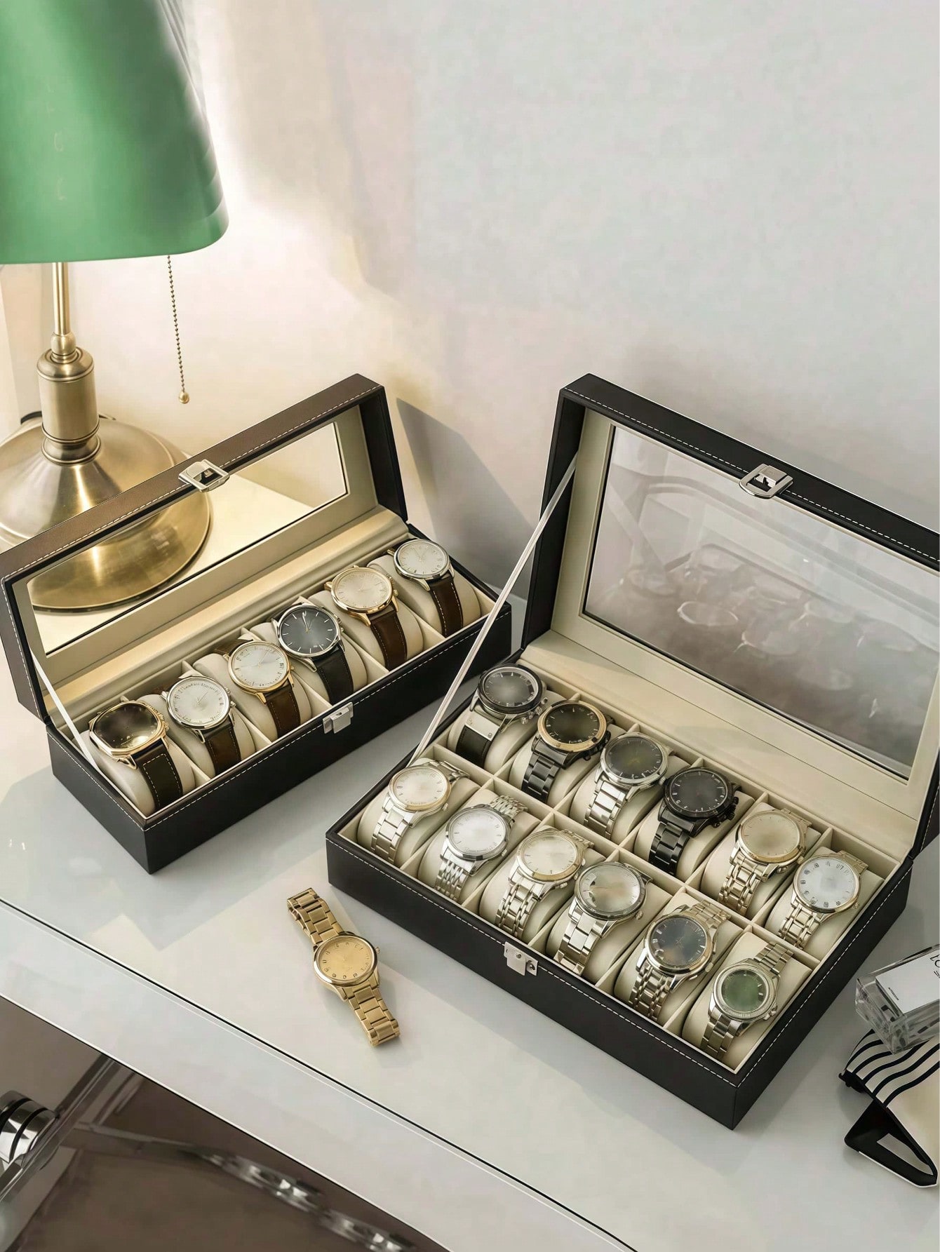 Leather Watch Box with Lock, L - đánh giá và giá Jewelry Box Watches Bracelets