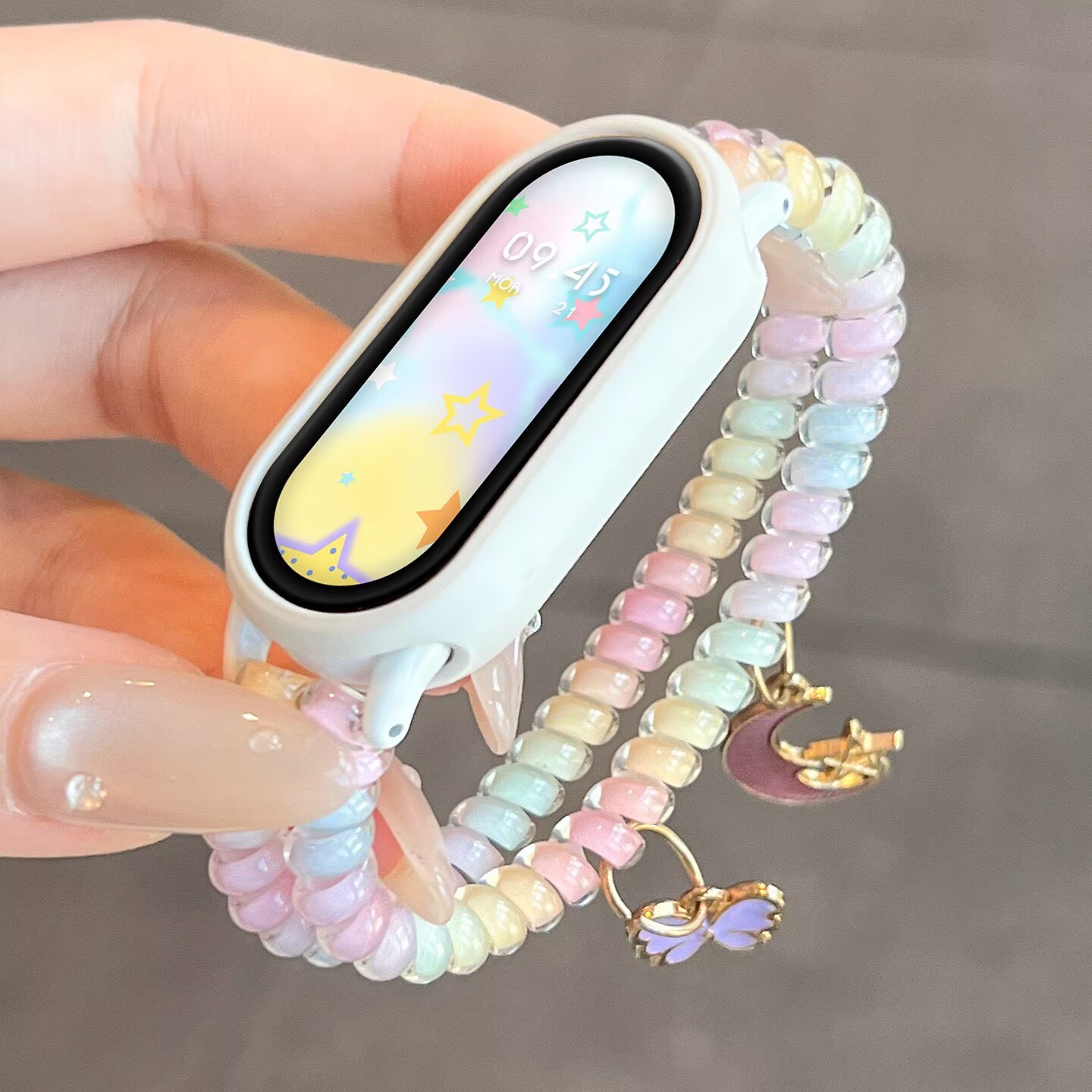 Candy Gradient Flat Bead Strap - đánh giá và giá Jewelry Watches For Kids