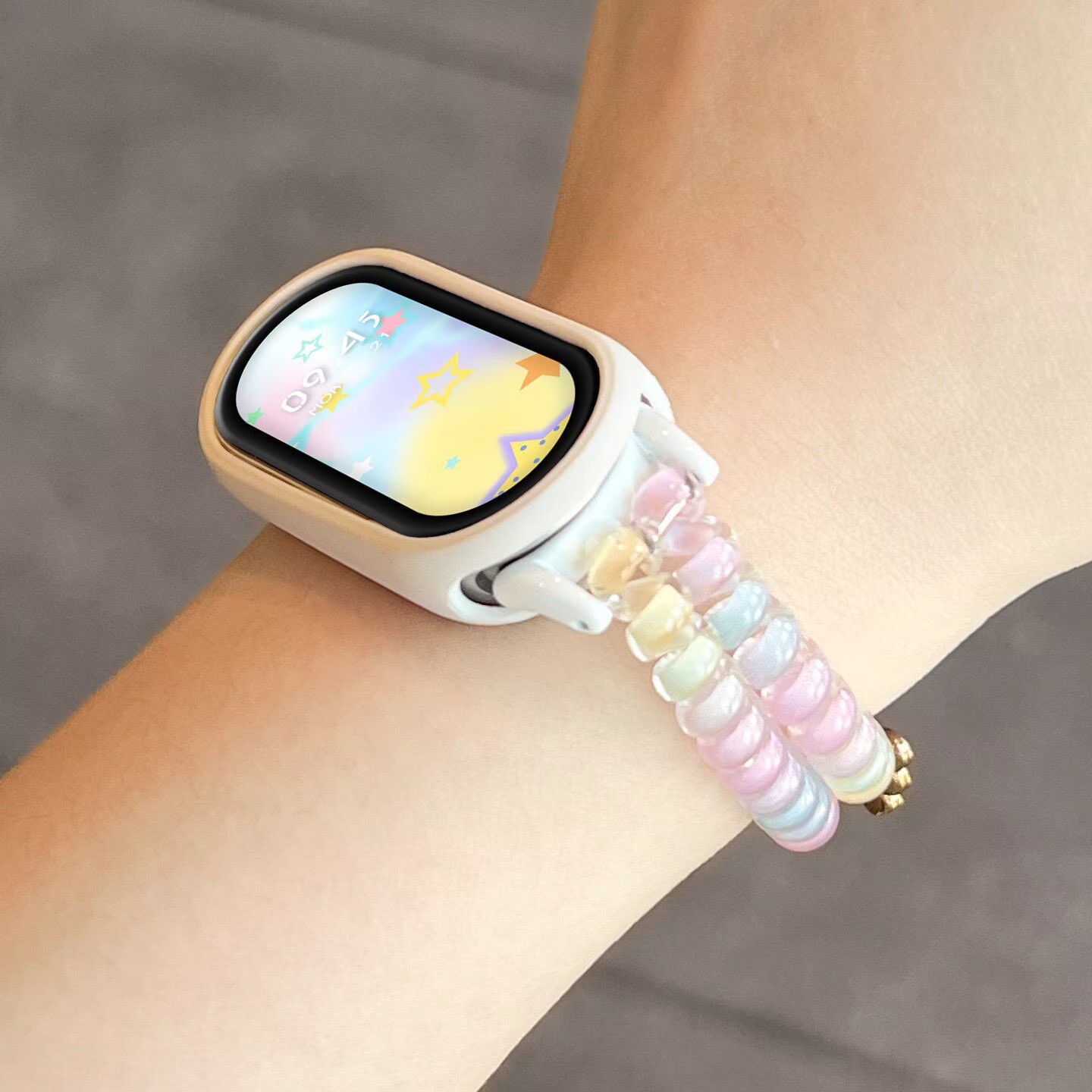 Candy Gradient Flat Bead Strap - đánh giá và giá Jewelry Watches For Kids